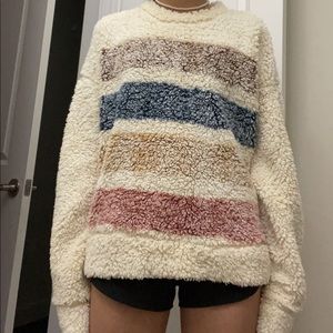 Stripped fuzzy sweater